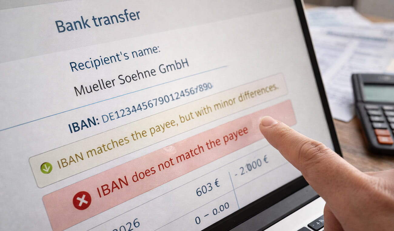 Verification of Payee: New verification requirement for SEPA payments since the end of 2025